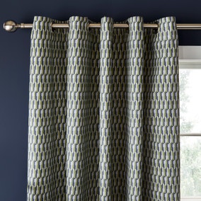 Nils Geometric Blackout Eyelet Curtains