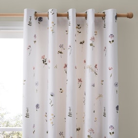 Pressed Floral Blackout Eyelet Curtains